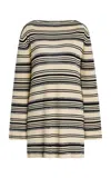 Elce Exclusive Rio Open-back Striped-knit Mini Dress