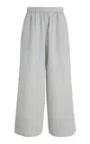 Elce Exclusive Riviera Daphne Checked Cotton-blend Pants In White