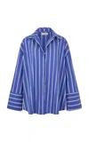 Elce Exclusive Ryan Oversized Striped Cotton-blend Shirt