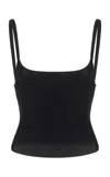 Elce Exclusive Sol Ribbed-knit Tank Top In Black