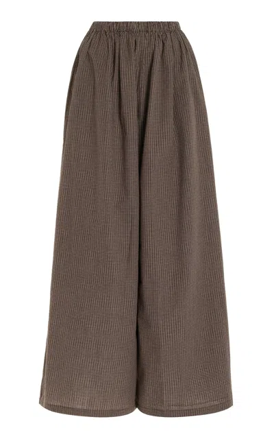 Elce Farah Oversized Cotton Wide-leg Pants In Brown