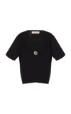 Elce Inka Buttoned Tencel Top In Black