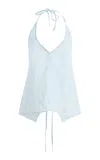 Elce Lilou Linen Halter Top In Blue