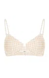 Elce Mae Houndstooth Balconette Bikini Top In Neutral