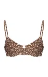 Elce Mae Textured Bustier Bikini Top In Brown