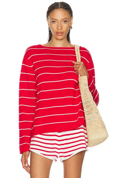 Elce Manon Jumper Top In Scarlet Stripe