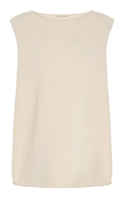 Elce Manon Knit Cotton Top In Ivory