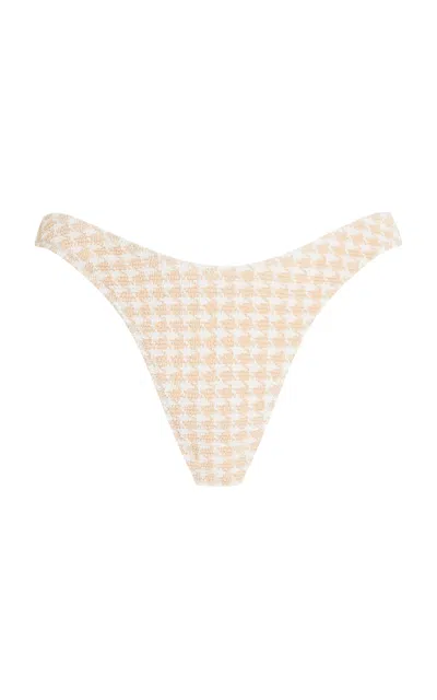 Elce Max Houndstooth Bikini Bottom In Neutral