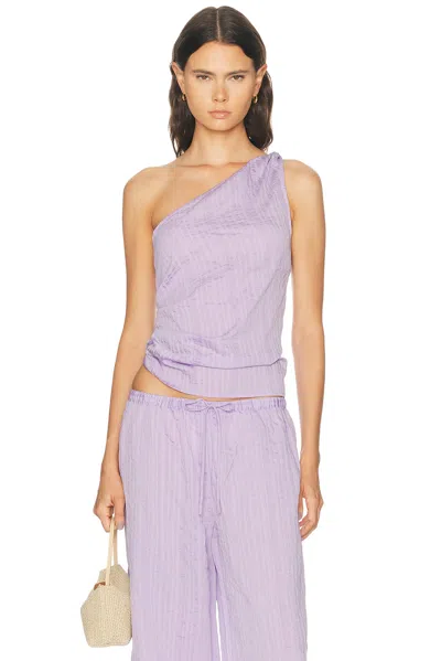 Elce Orta Top In Lilac Stripe