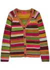 Elder Statesman Striped Cashmere Cardigan In Multi