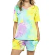 Eldridge Ellie Tie Dye Short Set In Multi Color In Multi