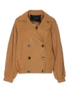 Ele Double-breasted Jacket In Brown