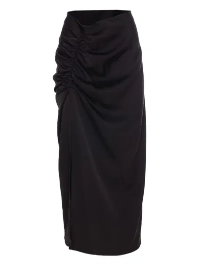Ele Draped Midi Skirt In Black