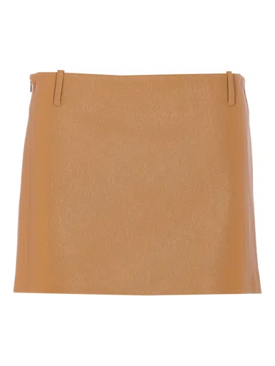 Ele Faux-leather Skirt In Brown