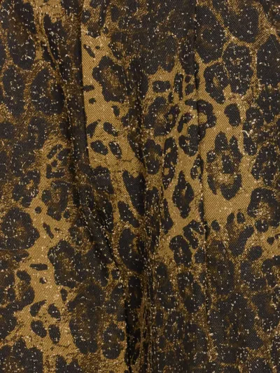 Ele Leopard-print Pleated Trousers In Brown