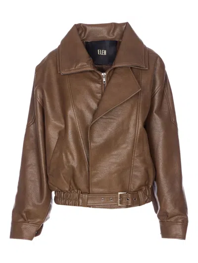 Ele Zip-up Bomber Jacket In Brown