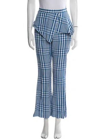 Pre-owned Eleanor Balfour Plaid Print Flared Pants In Multi