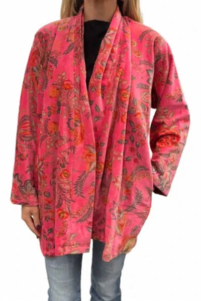 Eleanor James Penny Velvet Lounge In Jolene Pink