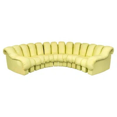 Pre-owned Eleanora Peduzzi-riva, Heinz Ulrich, And Ueli Berger Stendig De Sede Ds 600 Nonstop Sectional Sofa, Leather, 1970s In Yellow
