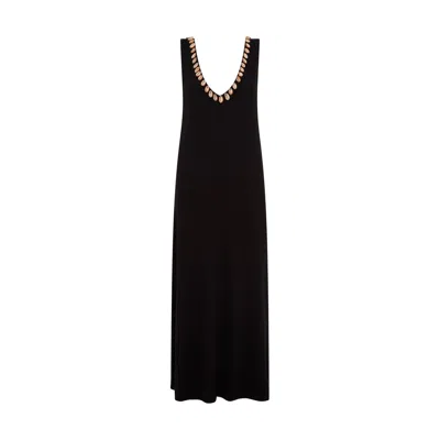 Electra Women's Black Cowrie Shell Long Dress