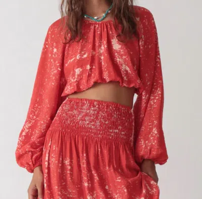 Electric & Rose Abigail Cropped Top In Chili Red