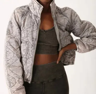 Electric & Rose Acid Quilted Jacket In Driftwood In Gray