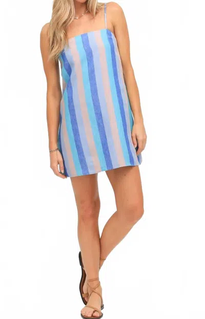 Electric & Rose Amber Mini Dress In Sky Blue Kinney Stripe In Multi