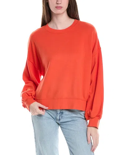 Electric & Rose Balloon Sleeve Sweatshirt In Red