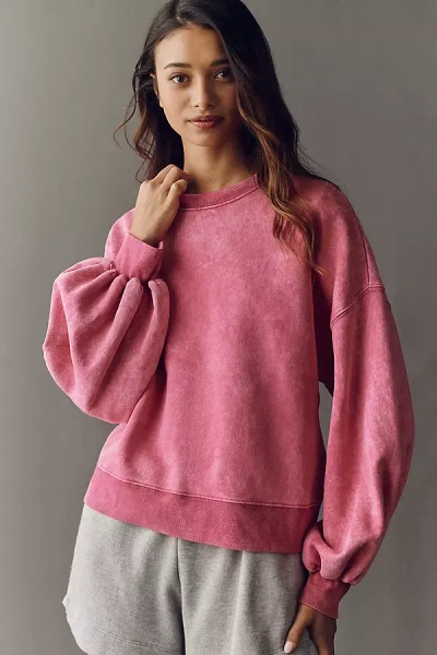 Electric & Rose Balloon-sleeve Pullover In Pink