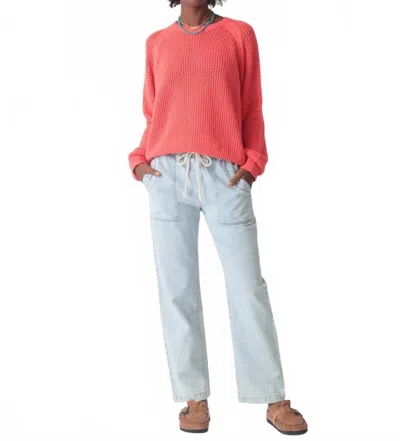 Electric & Rose Chloe Raglan Sleeves Sweater In Coral In Red
