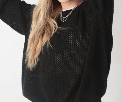 Electric & Rose Chloe Raglan Sleeves Sweater In Onyx In Black