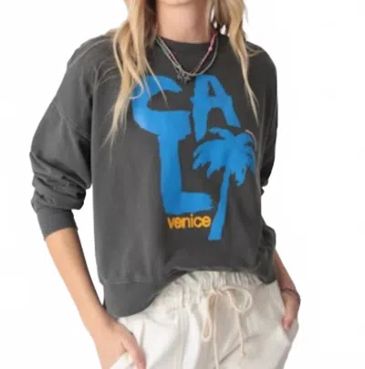Electric & Rose Classic Cali Sweatshirt In Gray Blue In Multi