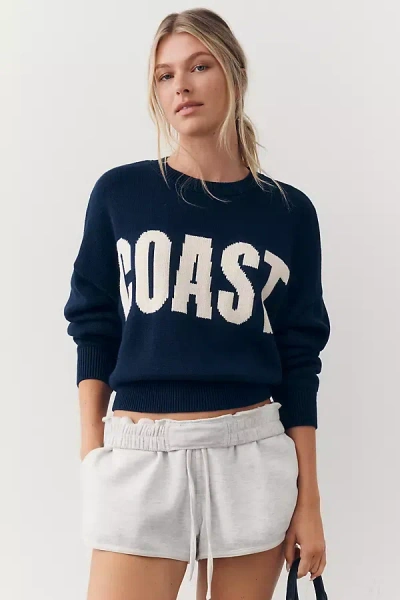 Electric & Rose Coast Cotton Cashmere Sweater In Blue