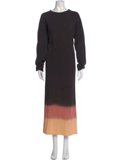 Pre-owned Electric & Rose Crew Neck Long Dress In Black