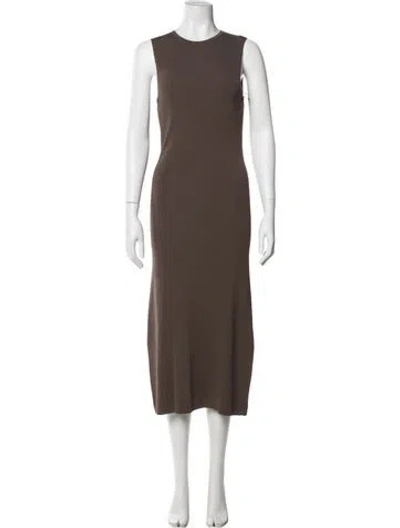 Pre-owned Electric & Rose Crew Neck Midi Length Dress W/ Tags In Brown