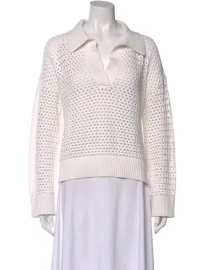 Pre-owned Electric & Rose Crew Neck Sweater In White