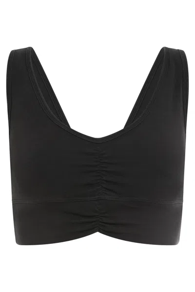 Electric & Rose Cropped Cotton Top For Everyday Wear In Black