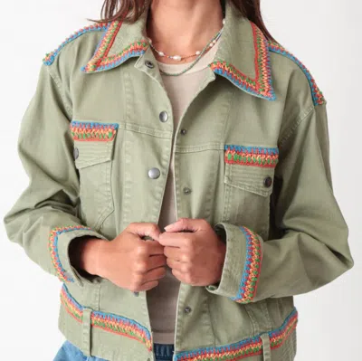 Electric & Rose Decklyn Denim Jacket In Army Green