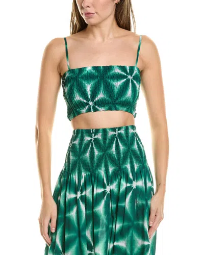 Electric & Rose Jaylin Shibori Print Smocked Cotton Crop Top In Multi