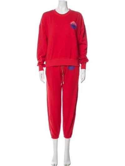 Pre-owned Electric & Rose Graphic Print Set In Red