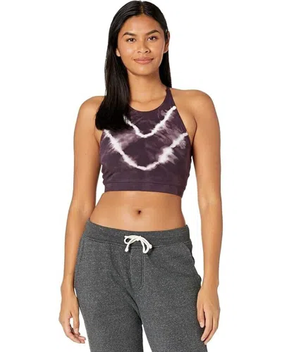 Electric & Rose Grayson Top Women Purple Tie Dye Stretch Activewear Jdm825