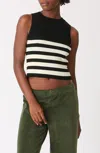 Electric & Rose Kelsey Sweater In Onyx/crème Stripe In Black