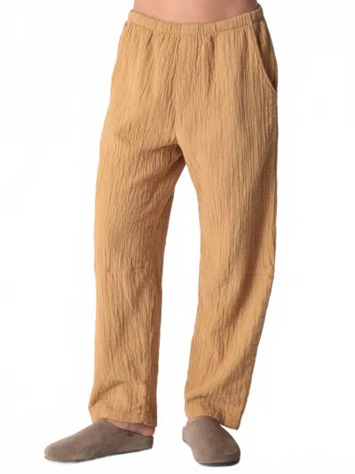 Electric & Rose Kickback Crinkled Texture Pant In Umber In Brown
