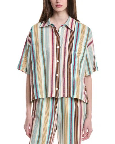 Electric & Rose Kyle Linen-blend Shirt In Multi