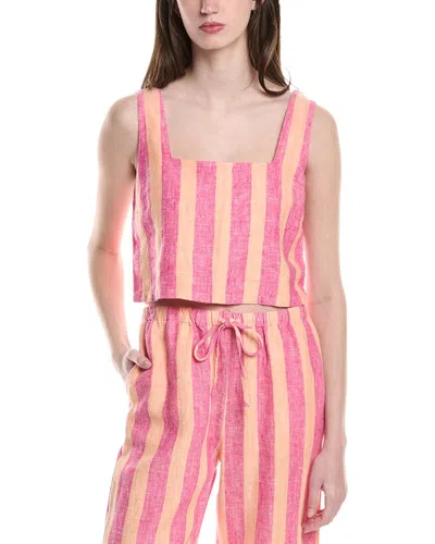 Electric & Rose Linen Boxy Tank In Multi