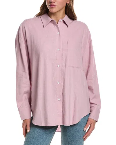 Electric & Rose Linen-blend Boyfriend Shirt In Pink