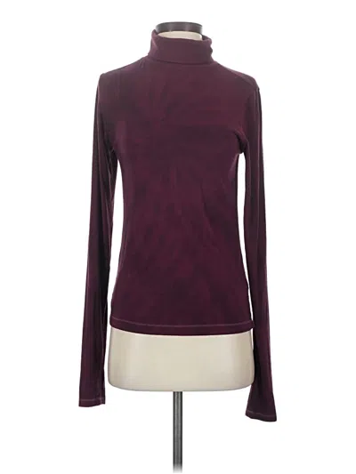 Pre-owned Electric & Rose Long Sleeve Top Burgundy Turtleneck Tops