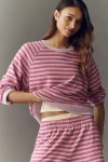Electric & Rose Long-sleeve Stripe Pullover In Pink