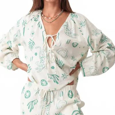 Electric & Rose Meridian Tie Top In Dream Graphic In Multi