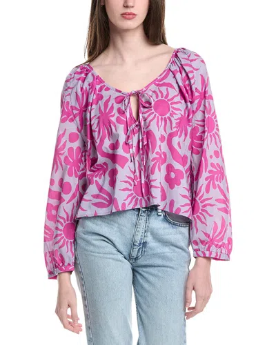Electric & Rose Meridian Tie Top In Pink